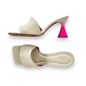 VICENZA Anthropologie Square Toe Heeled Mules